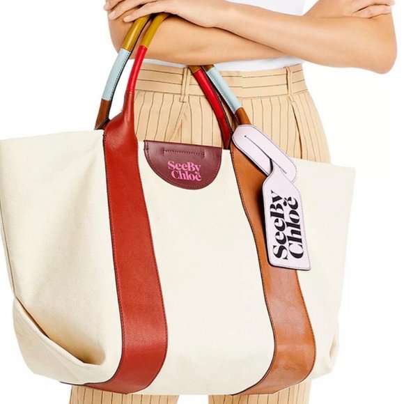 See By Chloe Handbags - See by Chloé Laetizia Extra Large Tote - in Burnt Henna MSRP$510